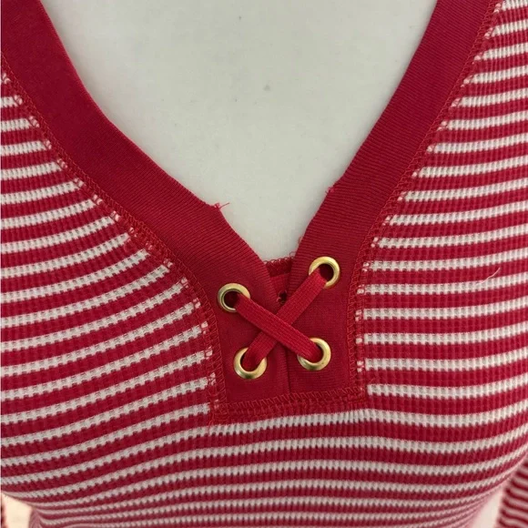 Ralph Lauren Red and White Striped Knit Top - Picture 3 of 8